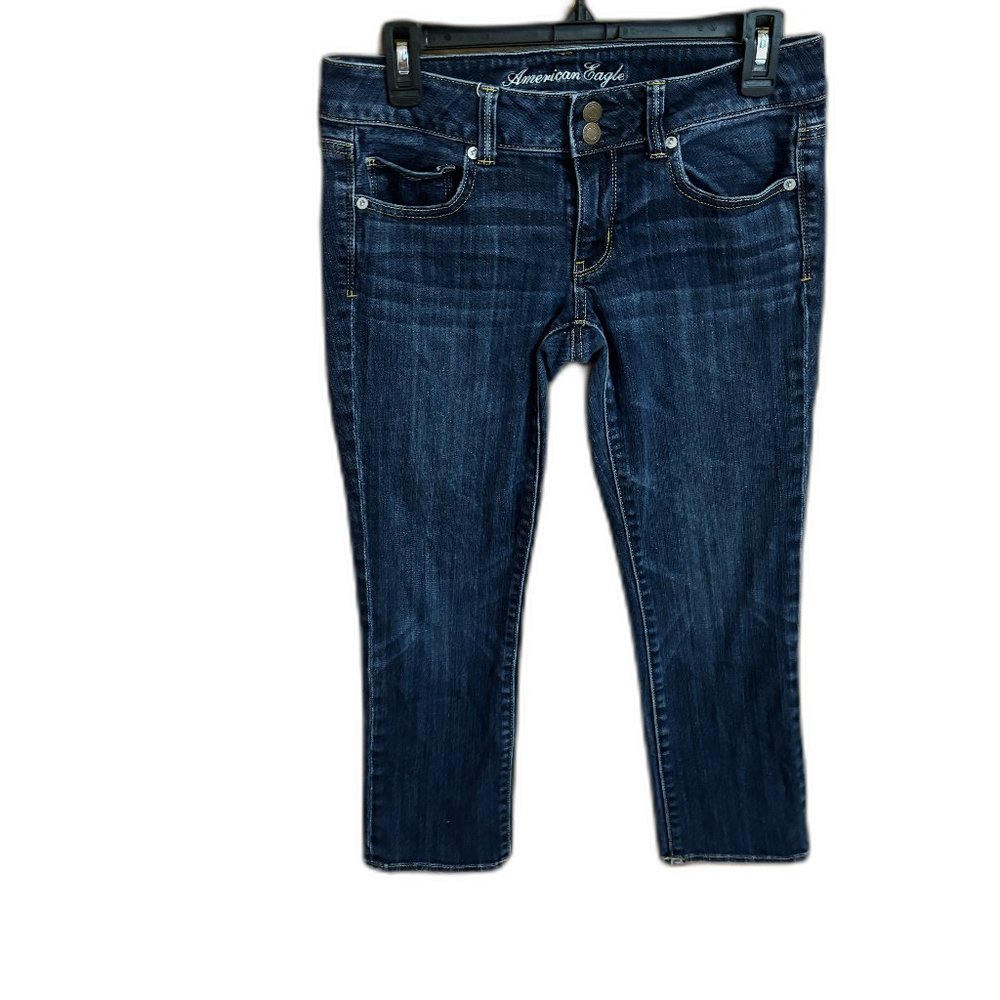 American eagle artist dark wash jeans size 6‎